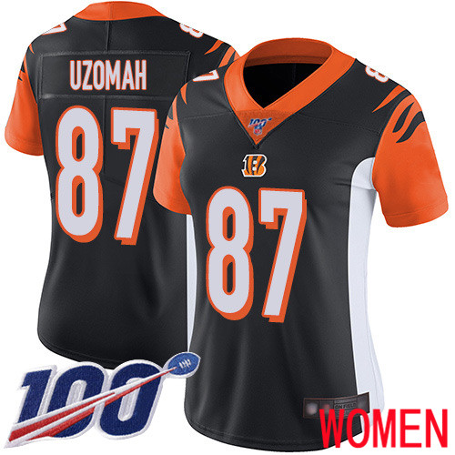 Cincinnati Bengals Limited Black Women C J  Uzomah Home Jersey NFL Footballl #87 100th Season Vapor Untouchable